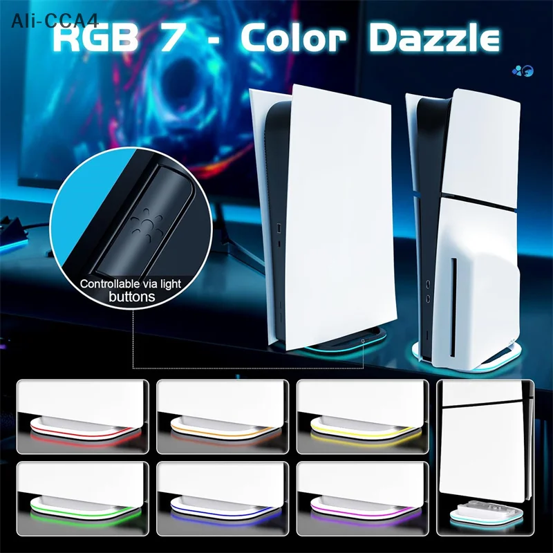 PS5/PS5slim PS5 PRO Digital DISC Drive Game Console Dock PS5slim Console With RGB Flash Light Holder