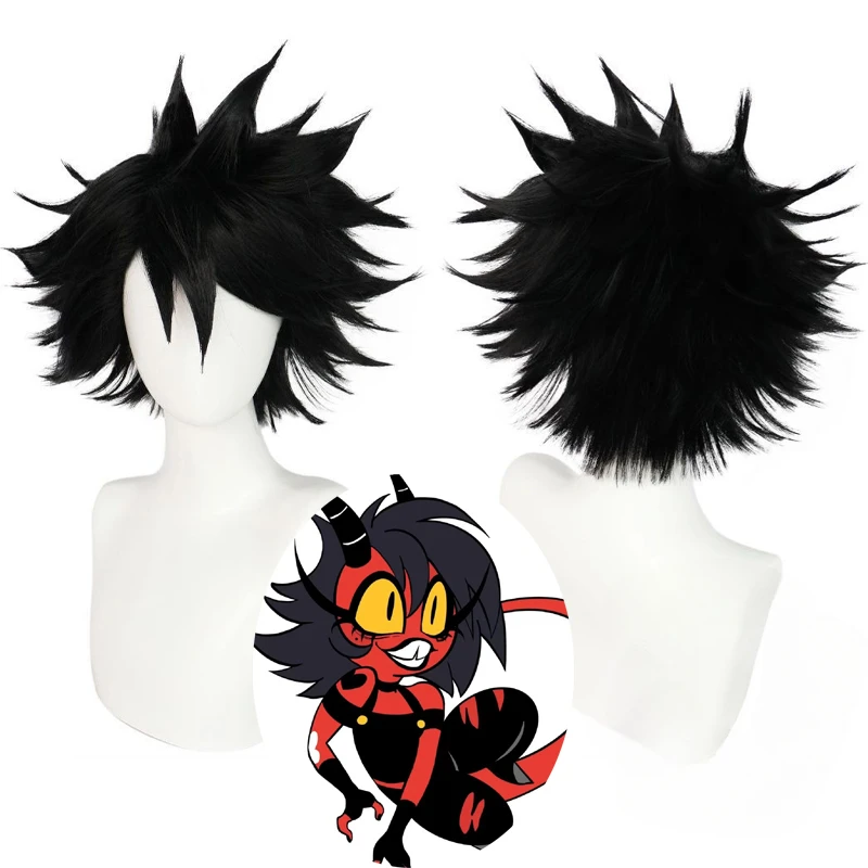 Anime Millie Cosplay Helluva Cos Boss Millie Wig Millie Black Wigs Women Halloween Costume Party Role Play Hair