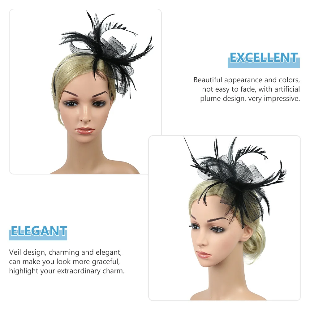 

Hair Clip Headband Veil Fascinator Vintage Elegant Look Formal Party Hats for Women Dressy Fascinator Hat Fashion