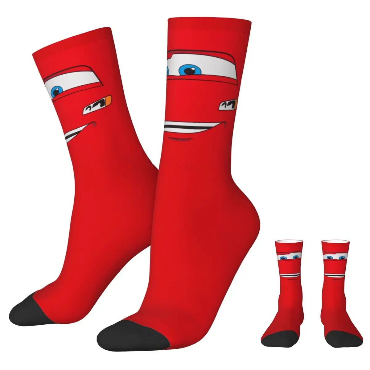 

Fashion Cars Lightning McQueen Cartoon Basketball Socks Polyester Long Socks for Unisex