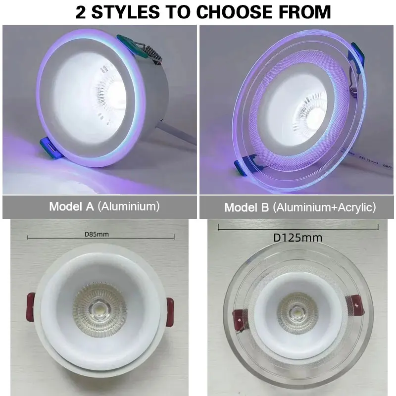 LED 3 Colors Change Light by Switch Downlight 9W 16W Ceiling Recessed Home Ambient Spotlight AC220V 230V