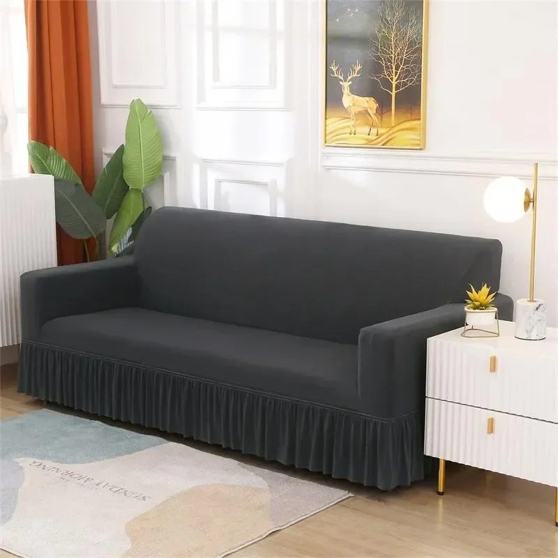 Seasons Elastic Double Armrest Skirt Sofa Cover 1/2/3/4 Sofa Covers Covers for Living Room Couch Fundas De Sofa  Couch Cover