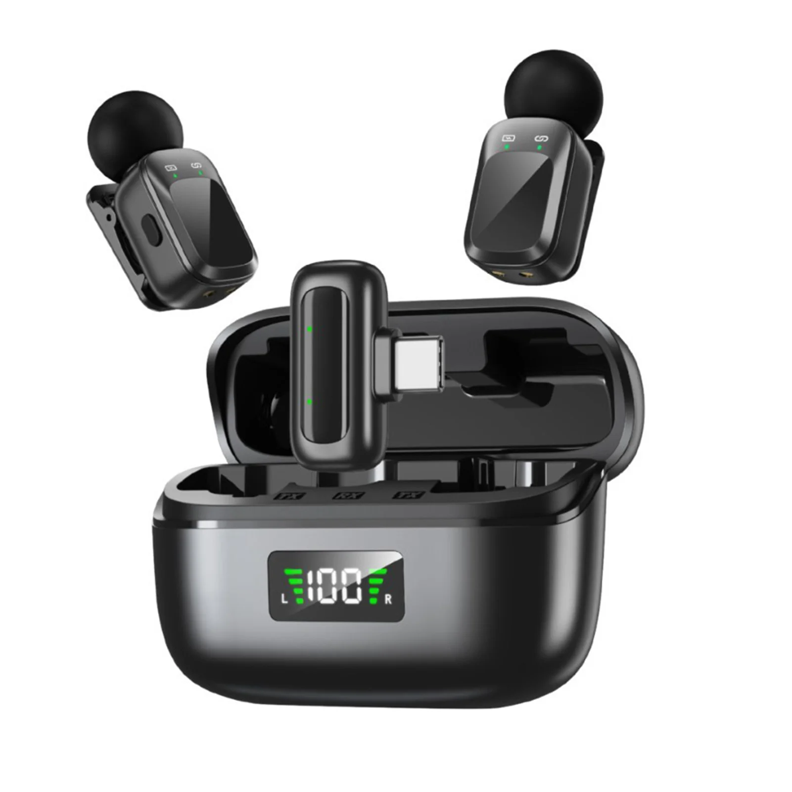 

Мини-беспроводной петличный микрофон для iPhone, Android Type-C, профессиональный телефонный микрофон для прямой трансляции видео, видеоблог