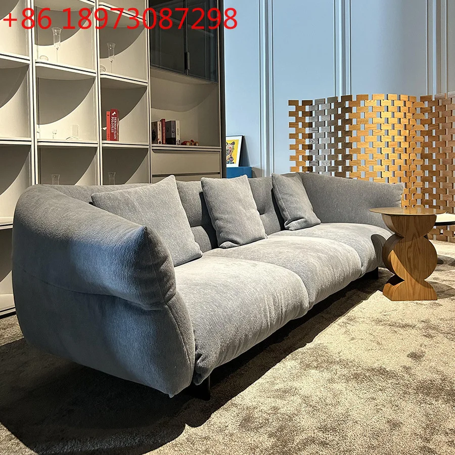 

French creative cloud fabric sofa light luxury hall straight row sofa