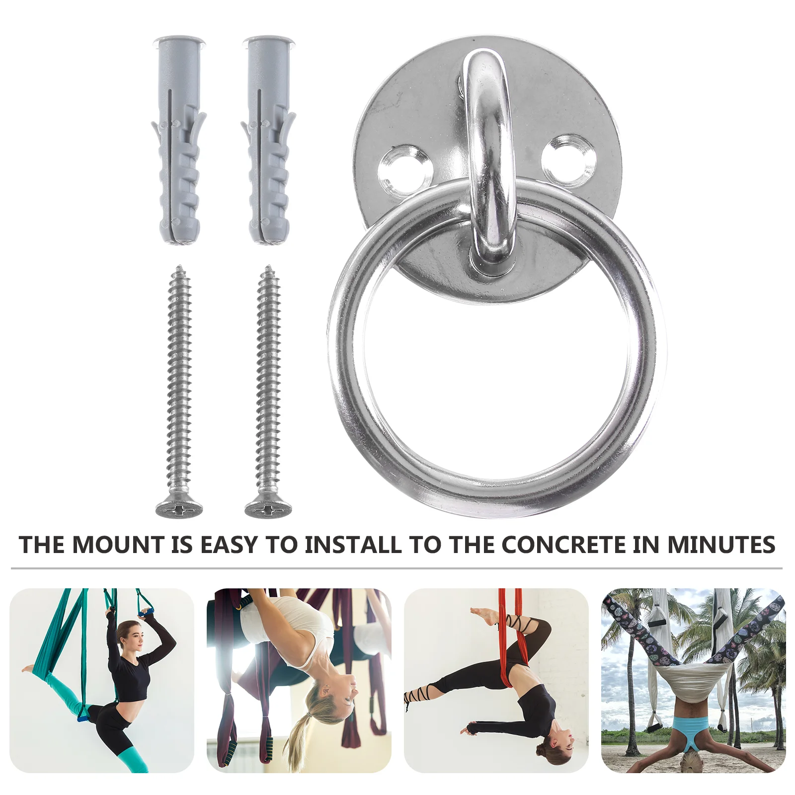 1 Set Wall Mount Suspension Ceiling Anchor Suspension Trainer Bracket for Suspension Straps Gymnastic Rings Yoga Swings