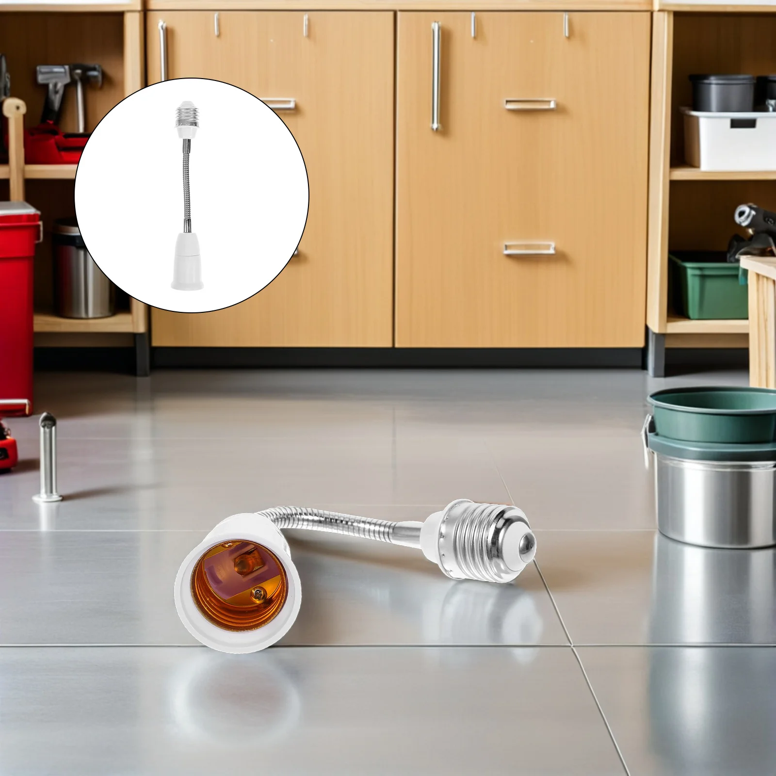 

Комплект из 4 переходников для цоколя лампы — удлинитель для лампы E27 с гибким шлангом — поворотный адаптер для ламп, труднодоступных мест