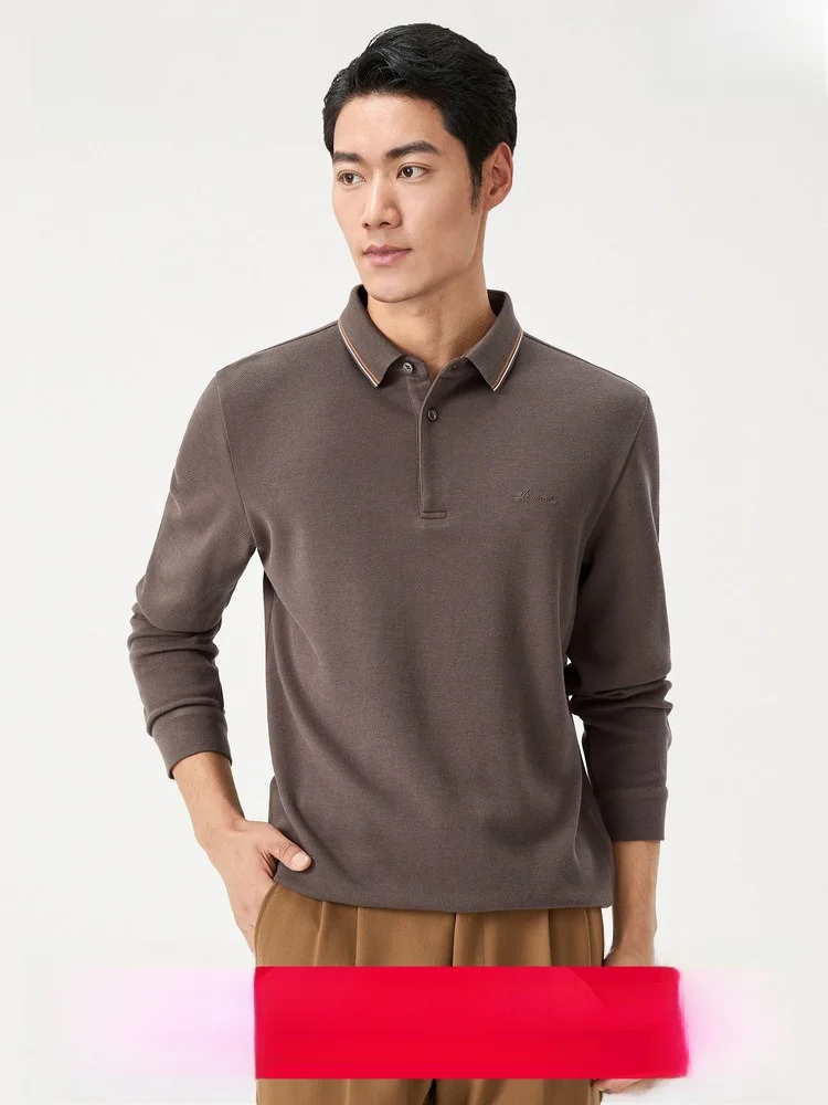 Long Sleeve Embroidered Wool Casual  Shirt Men's Fashion Urban Style Standard Fit Water Washed Cotton Blend Business Wind