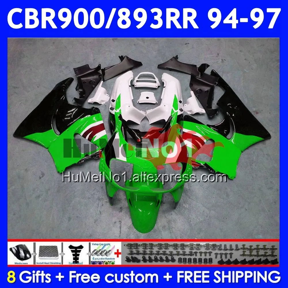 Body For HONDA CBR 893RR CBR GREEN BLACK 893 CBR900 CBR893 RR 55No.175 CBR900RR CBR893RR 94 95 96 97 1994 1995 1996 1997 Fairing