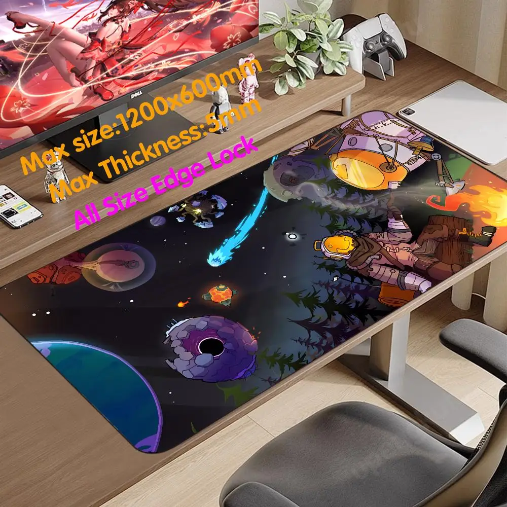 Outer Wilds Laptop Cushion High Definition Printing 1200x600 Mouse Pad Super Big Large Desk Mat All Size Edgelock Rubber Mat