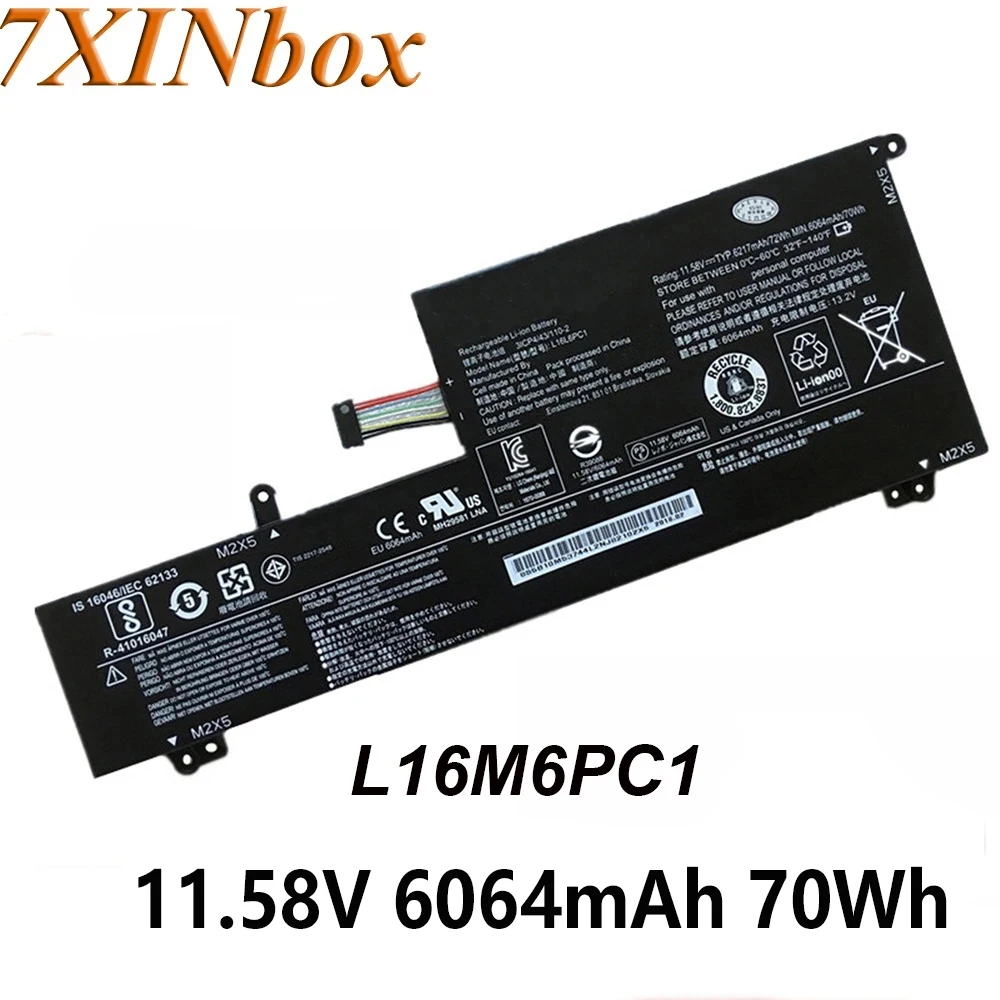 

NEW Laptop Battery L16M6PC1 L16L6PC1 11.58V 6064mAh 70Wh For Lenovo Yoga 720 720-15 720-15Ikb Series L16C6PC1 3ICP4/43/110