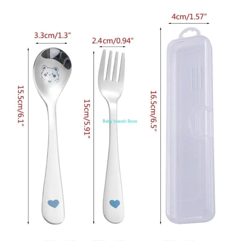 K92D صغير الفولاذ المقاوم للصدأ ملعقة من الفولاذ المقاوم للصدأ و Fork Caltlery Resily Feeding Supplies