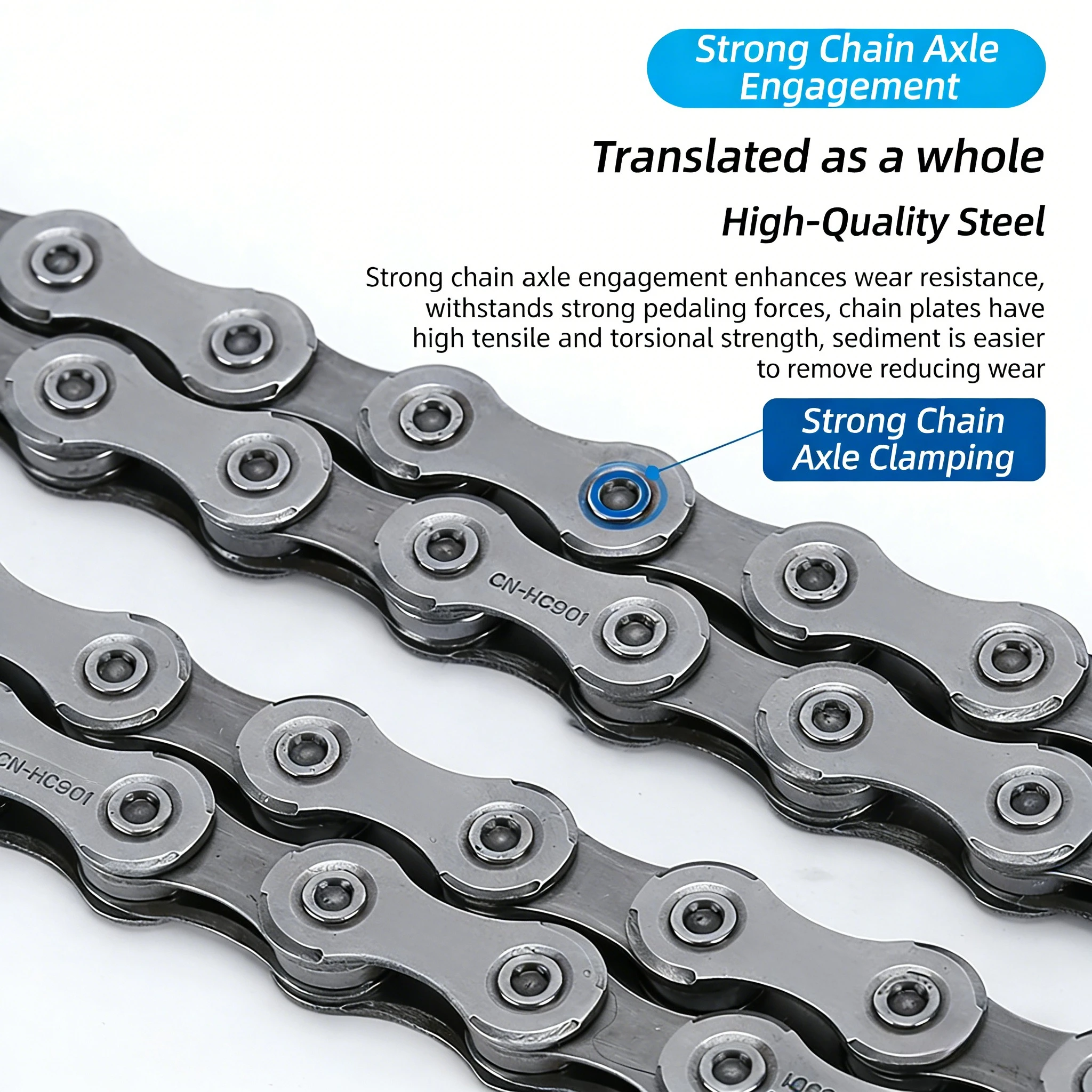 

Mountain & Road Bike Chain 9/10/11/12 Speed Universal Bicycle Replacement Chain with Magic Buckle