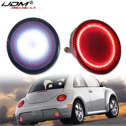 iJDM 2-In-1 LED Rear Bumper Reflector Light For 1998-2005 VW Beetle Functions as Red Rear Fog Driving & White Reverse Lights