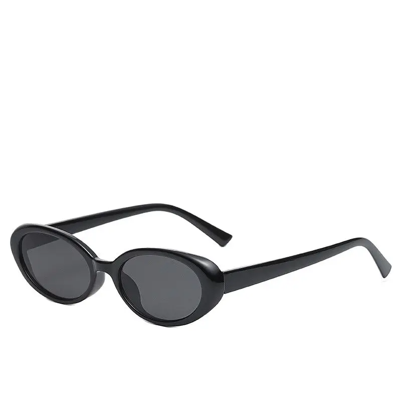 Gafas de sol ovaladas de estilo Retro para hombre y mujer, lentes de diseñador de marca de lujo, pequeñas, negras, a la moda, UV400, 2023