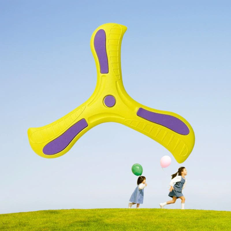 Boomerang Weicher Dreiflügeliger Kreuz-Boomerang mit Nachtlicht Outdoor-Spielzeug Fliegende Scheibe Interaktives Sportspielzeug für Erwachsene und Kinder Puzzle-Geschenk für Kinder