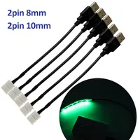 5pcs/10pcs LED Connector USB cable to 2Pin 8MM 10MM Solderless Quick Connectors for 5V SMD 2835 3528 5050 LED Ribbon Strip Light