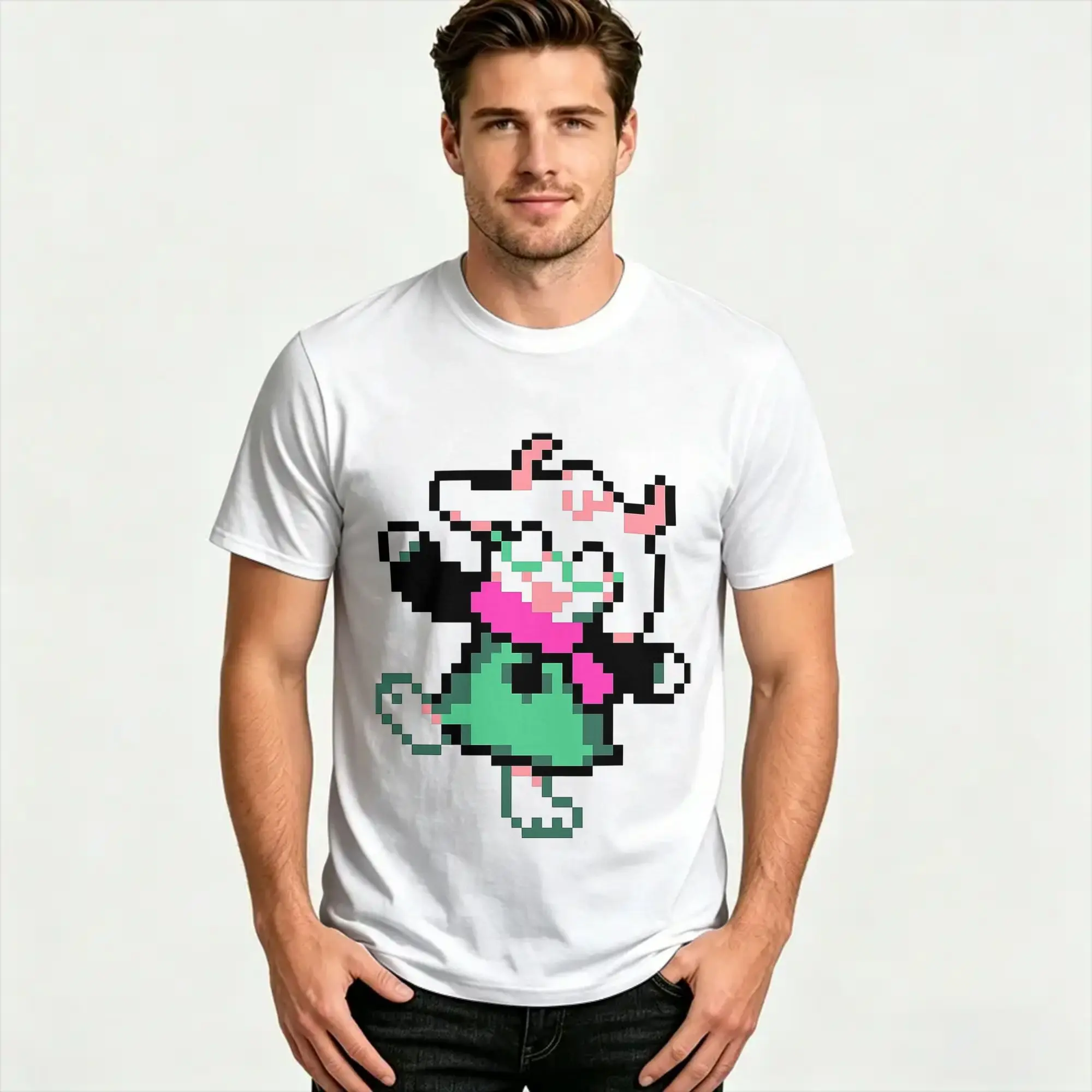Deltarune ralsei T Shirt Unisex Cotton Tops Novelty  Crewneck Short Sleeve