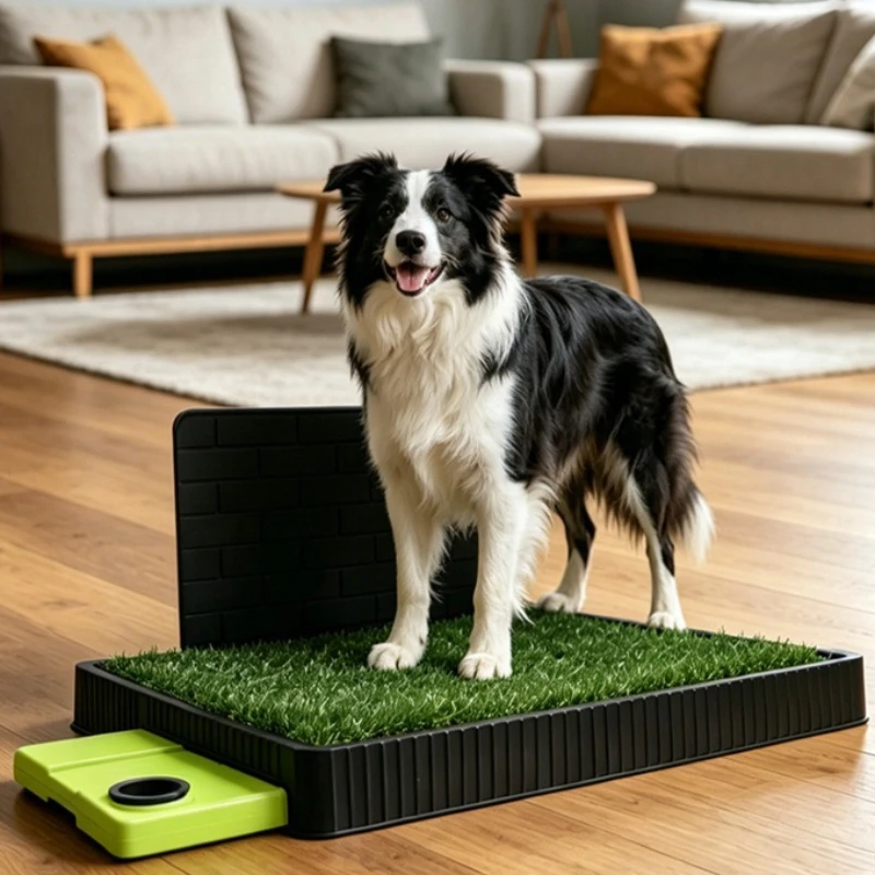 Drawer Dog Toilet Simulated Lawn Dog Potty Indoor Dogs Toilet Training Tray with Pee Baffle Reusable Training Pet Products