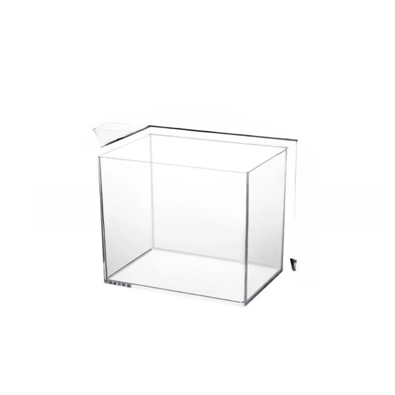 

Light luxury anti-drop square fish tank transparent ultra-white living room goldfish tank PC imitation glass acrylic seamless