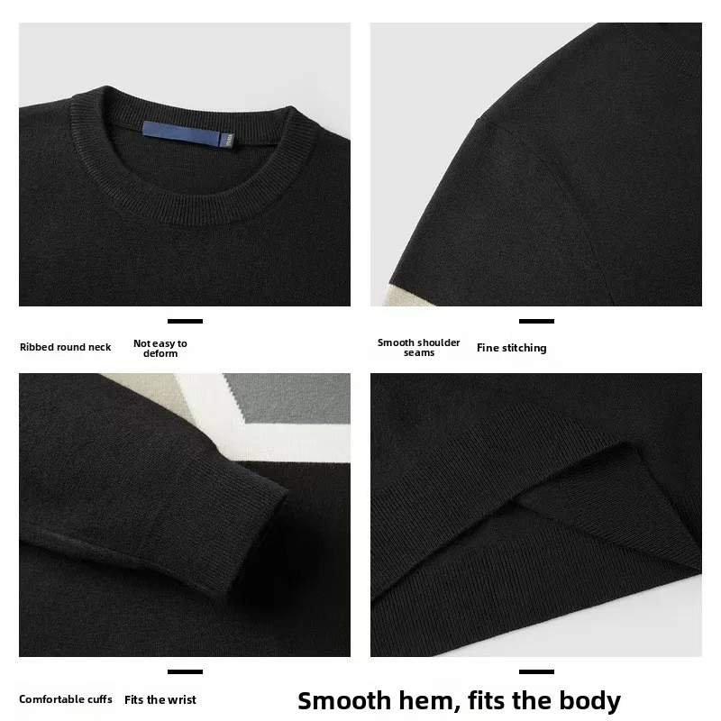 

Мужская зимняя трикотажная толстовка с капюшоном Long Sve round Ne Slim Fit Color Blo Base Layer, модная повседневная прямая смесь полиэстера