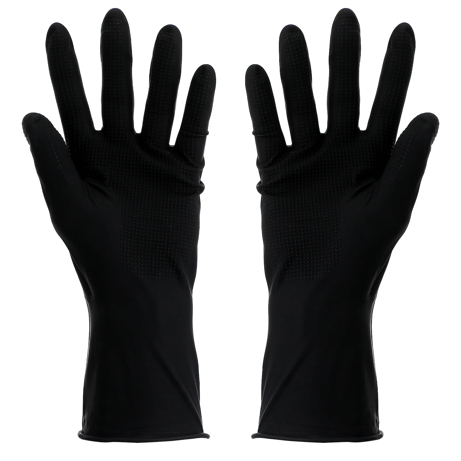 

10 шт. многоразовые латексные перчатки, лабораторные черные перчатки среднего размера для парикмахерской, краска для волос, прочный, легкий, текстурированный, для салона