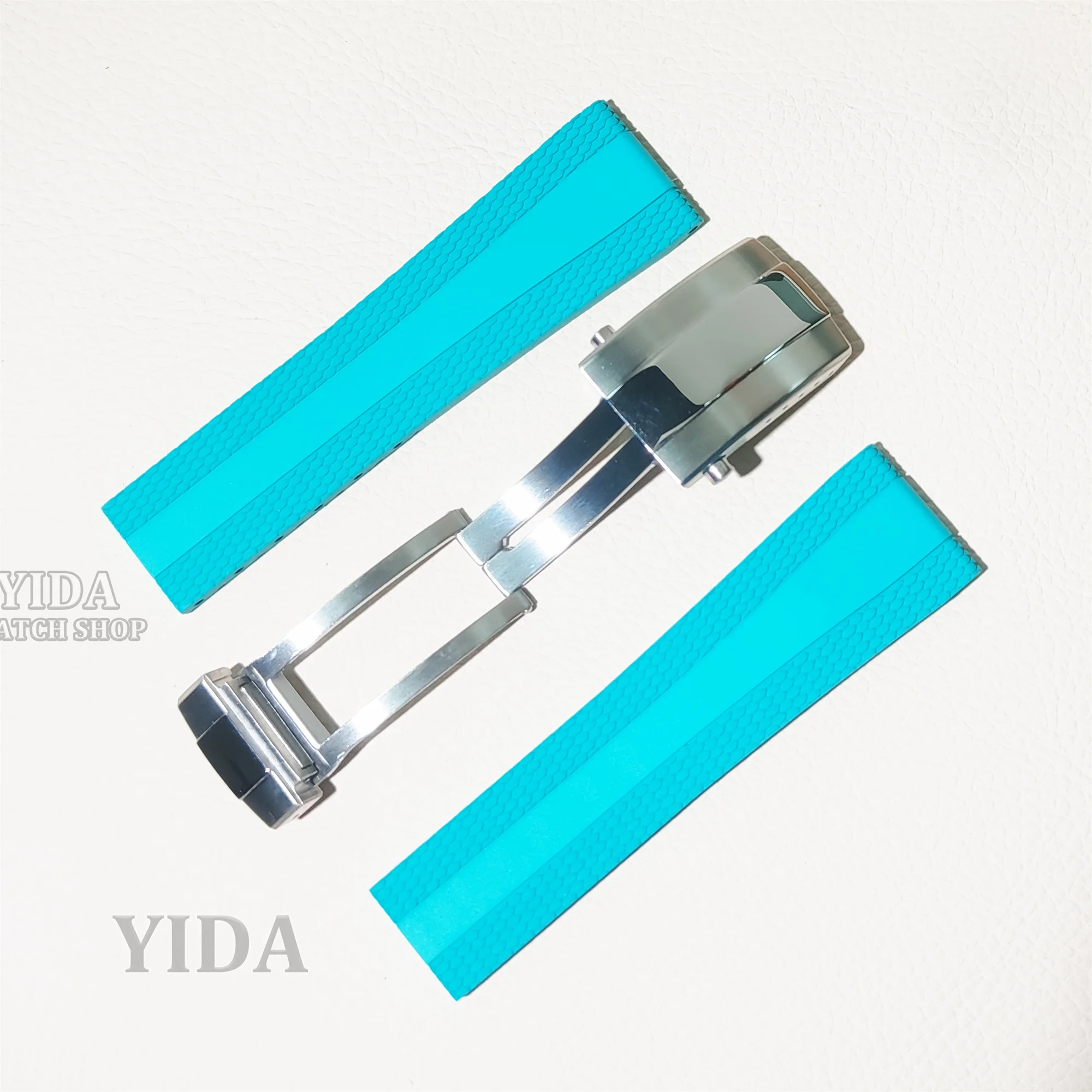 22MM Watch Band Fluororubber Watch Strap Rubber Bracelet Stainless Steel Buckle for SUPEROCEAN Repair Tools Modified Watch Parts