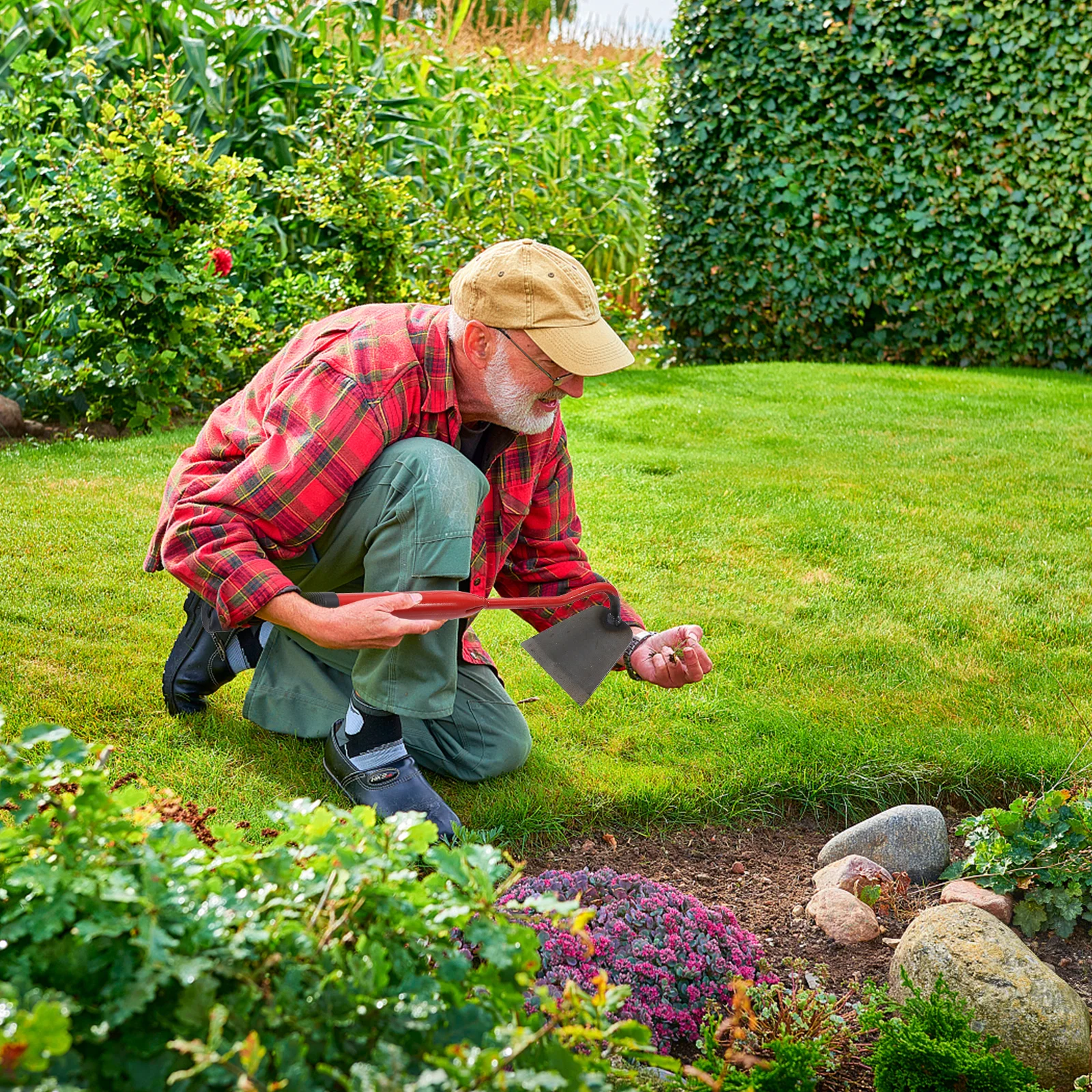 

Small Hoe Gardening Handheld Hoe Multi Functional Planting Weeding Tool Smooth Handle Outdoor Farm Garden Tool