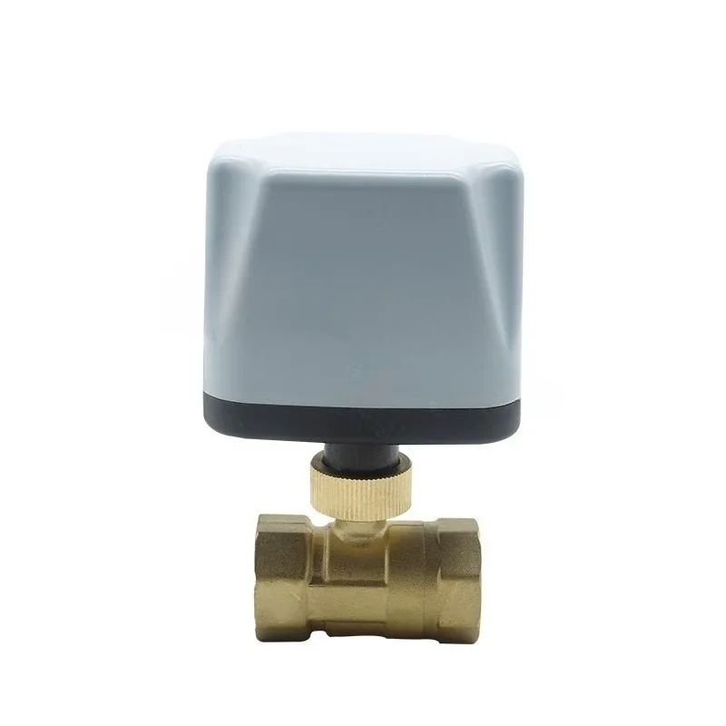 2 Wire 2 Way Electric Brass Ball Valve Full Port Straight Through Water Control Switch Solenoid Valve for HVAC Water System