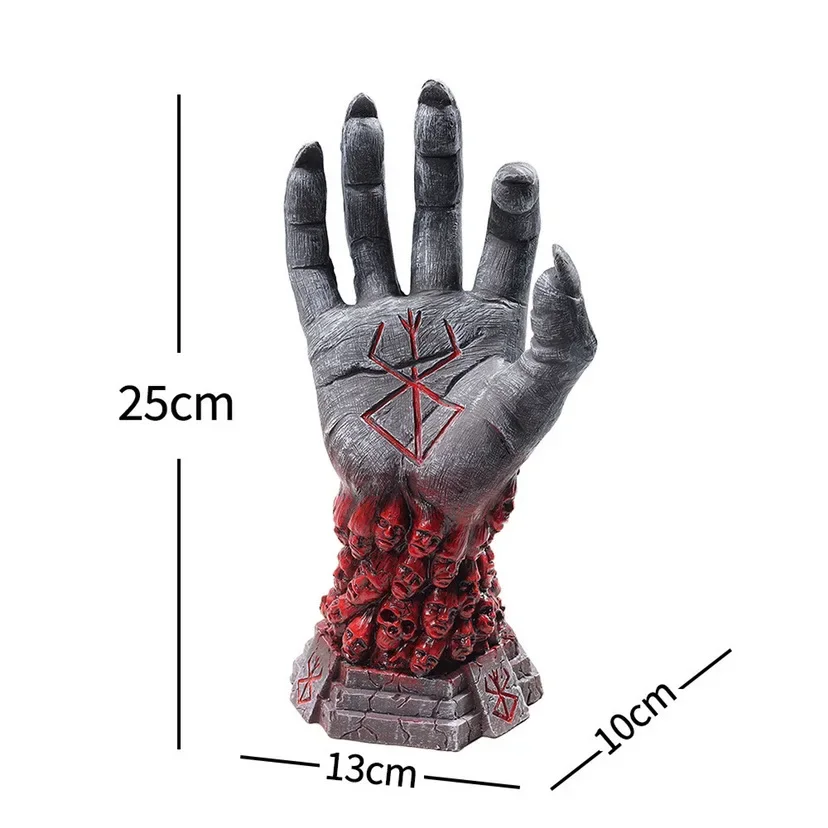 Halloween Statue Berserk Hand of God Devil Right Hand Skull Rune Sculpture Halloween Skeleton