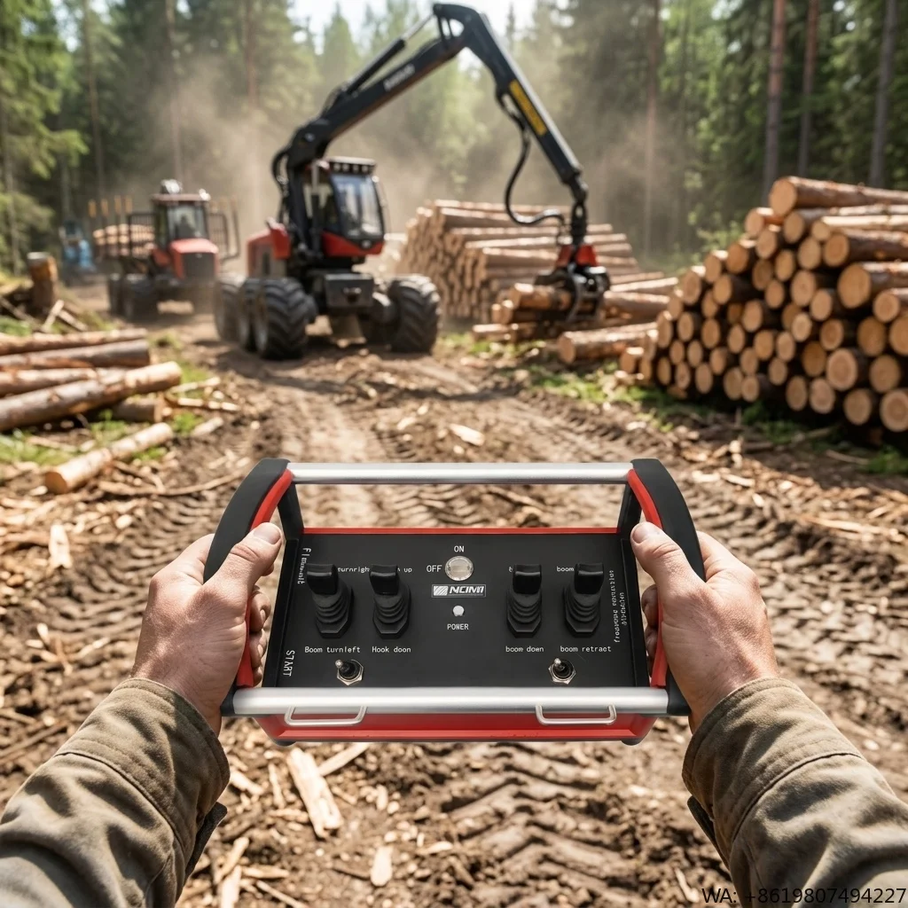 NOMI NMBZ 002 Reliable 4 Lever Proportional Joystick 12V 24V Radio Remote Control for Forestry Harvester PA66 Shell