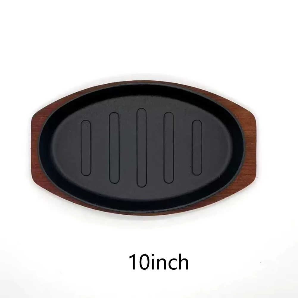 Cast Iron Oval Waist Disk Grill Pan for Induction Cookers and Stovetops Delivers Uniform Heating and Strong Searing Capability