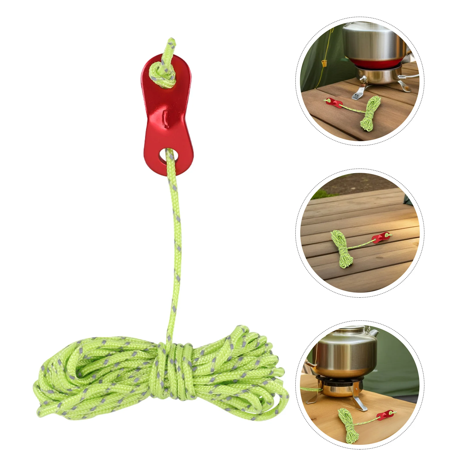 

8Pcs Tent Tie Down Rope 4M Reflective Nylon Buckle Guy Lines Glow in Dark for Outdoor Camping Hiking Canopy Windproof