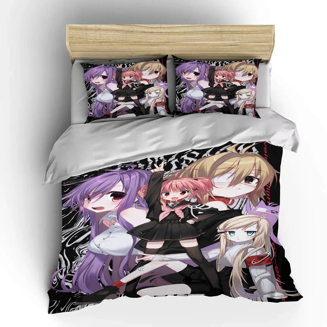 

Japanese 3D Anime Moe Double Bed Duvet Cover Bed European Bedding Sets Home Textiles Luxury Pillow Cases Bedroom Bedding Sets
