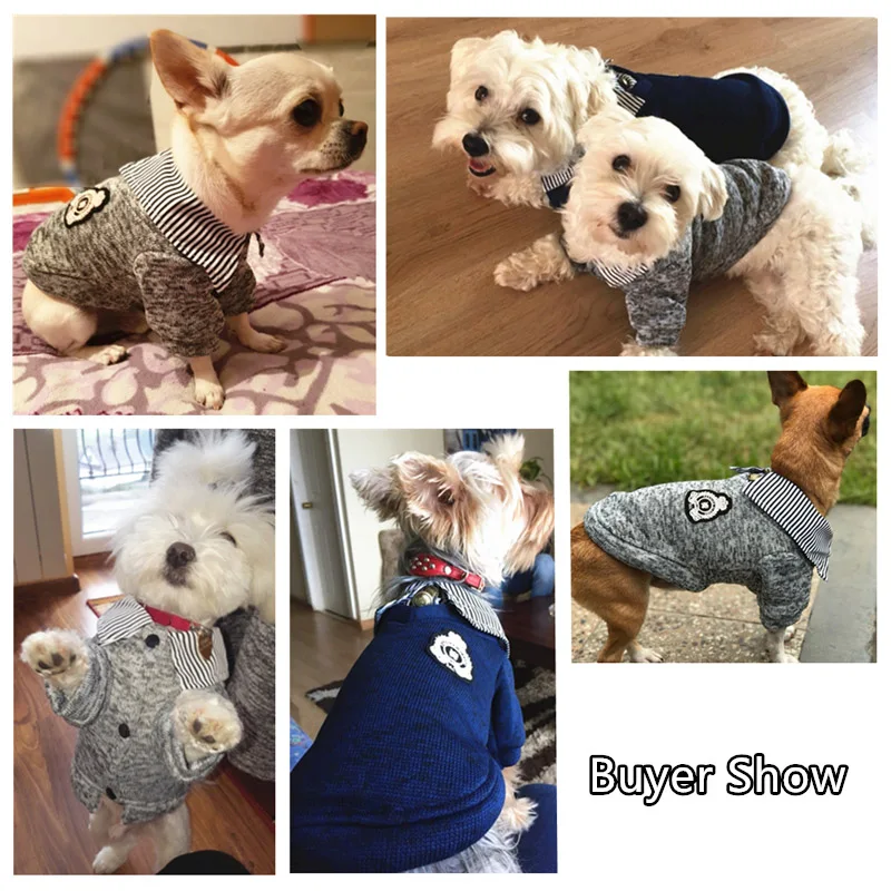 Gentleman Dog Sweater For Small Dog Clothes Winter Warm Chihuahua Clothes Coat Pet Puppy Shirt Sweater Outfit  Dog Clothing 28S2