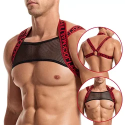 Fashion Harness Straps Body Bondage Costume Men Bra Sexy Underwear Nightclub Erotic Hollow Out Performance Tank Top Clothing