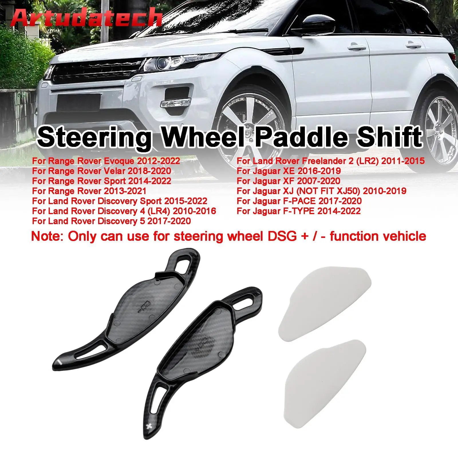 

Artudatech Carbon Fiber Style Steering Wheel Shift Paddle Shifter Fit Jaguar XF XEL F-Type