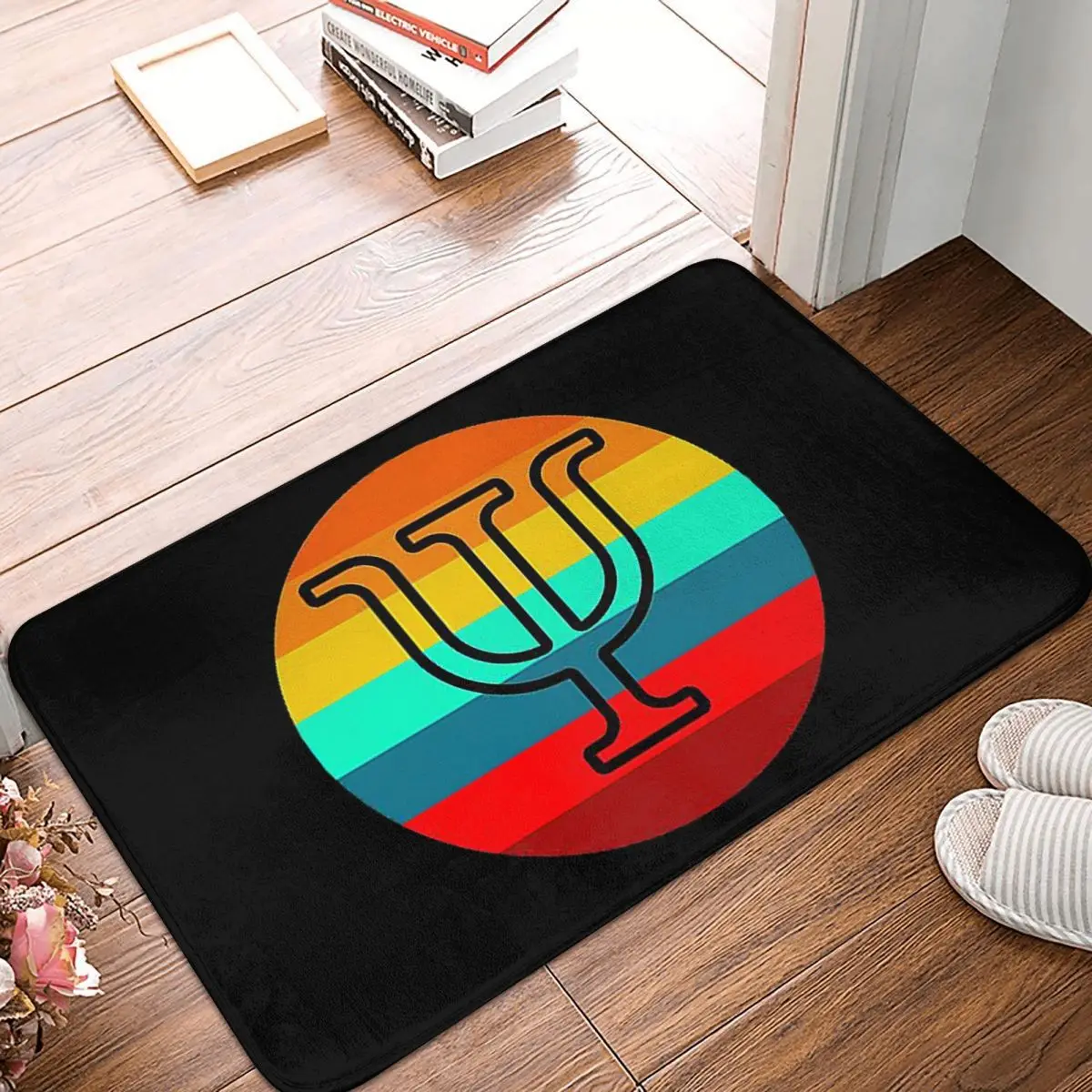 Sunset Psychology Psi Symbol Doormat Rug Carpet Mat Footpad Polyester Non-slip Antiwear Entrance Kitchen Bedroom Balcony Toilet