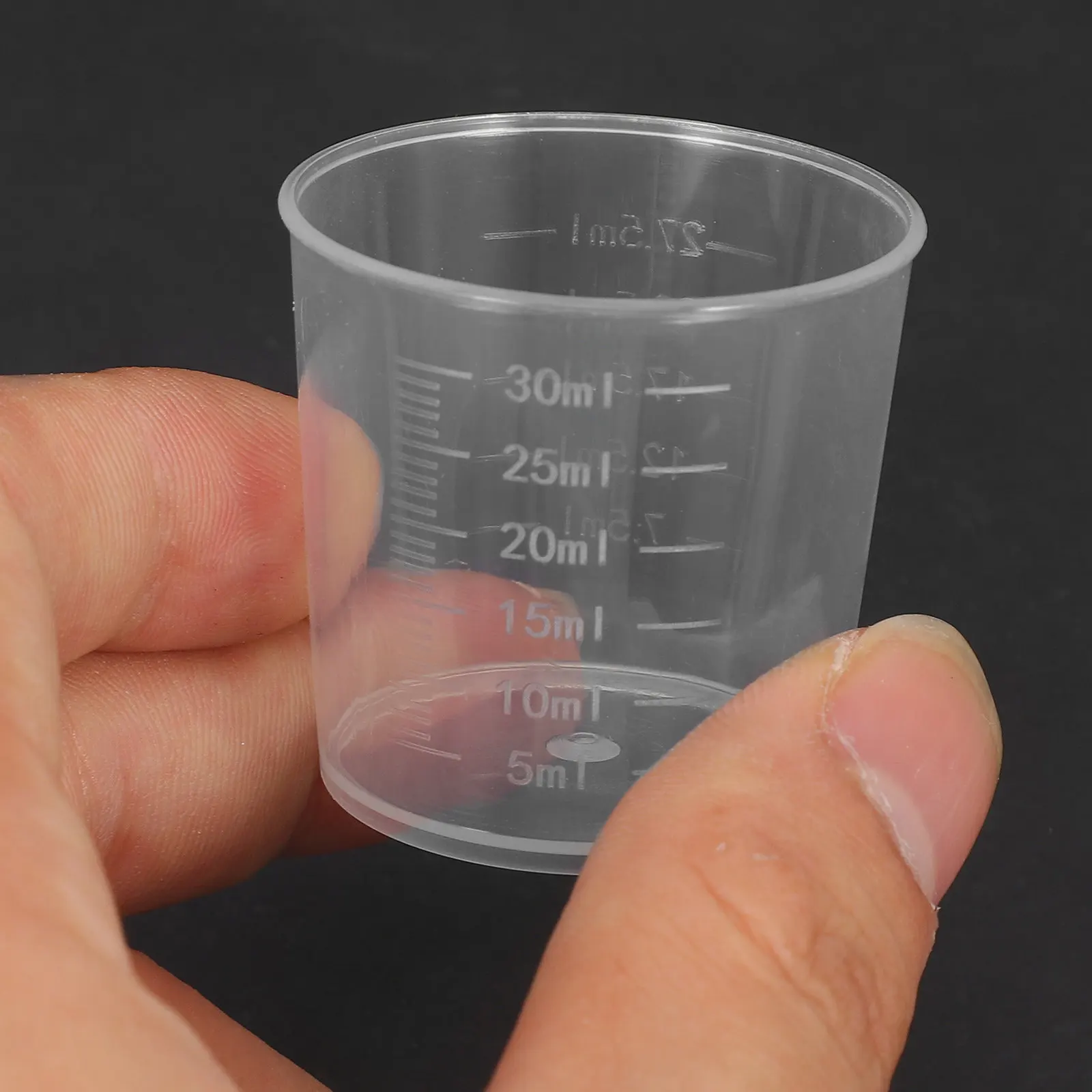 100Pcs 30ml Plastic Measuring Cups Graduated Transparent Liquid Containers for Cooking and Laboratory Use