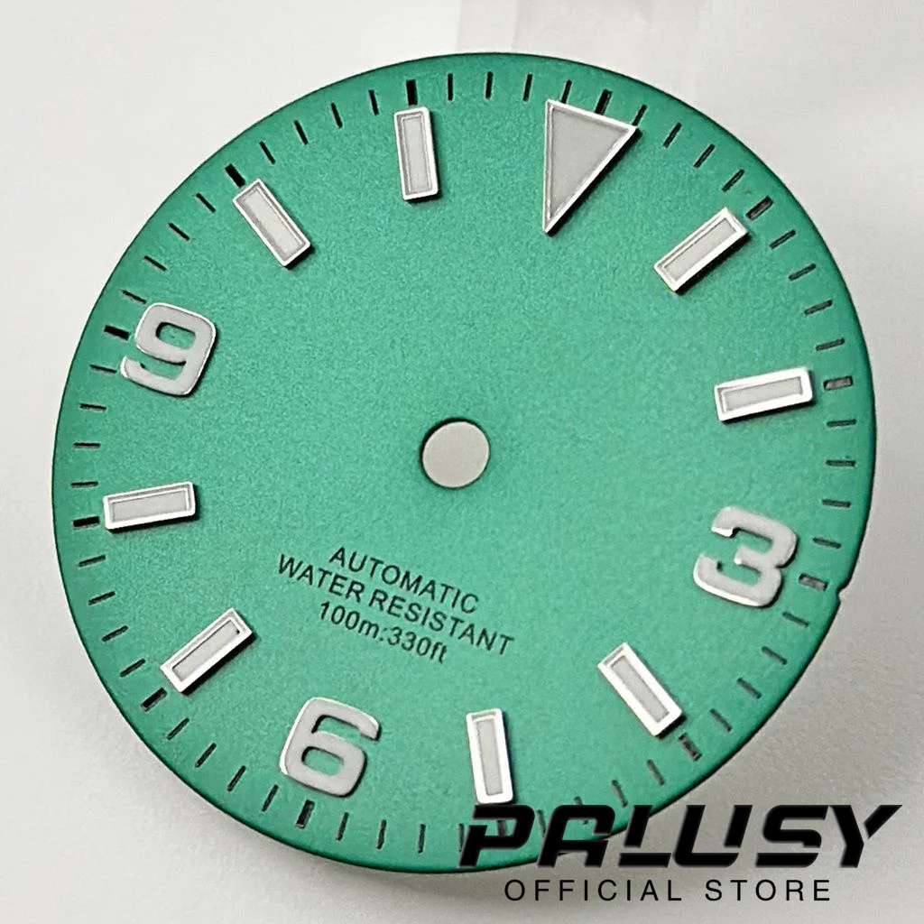 29mm Sky Blue Green Watch Dial Green Luminous For NH35 ETA 2824 2836 Miyota 8215 821A Mingzhu DG2813 3804 Seagull 1612 Movement