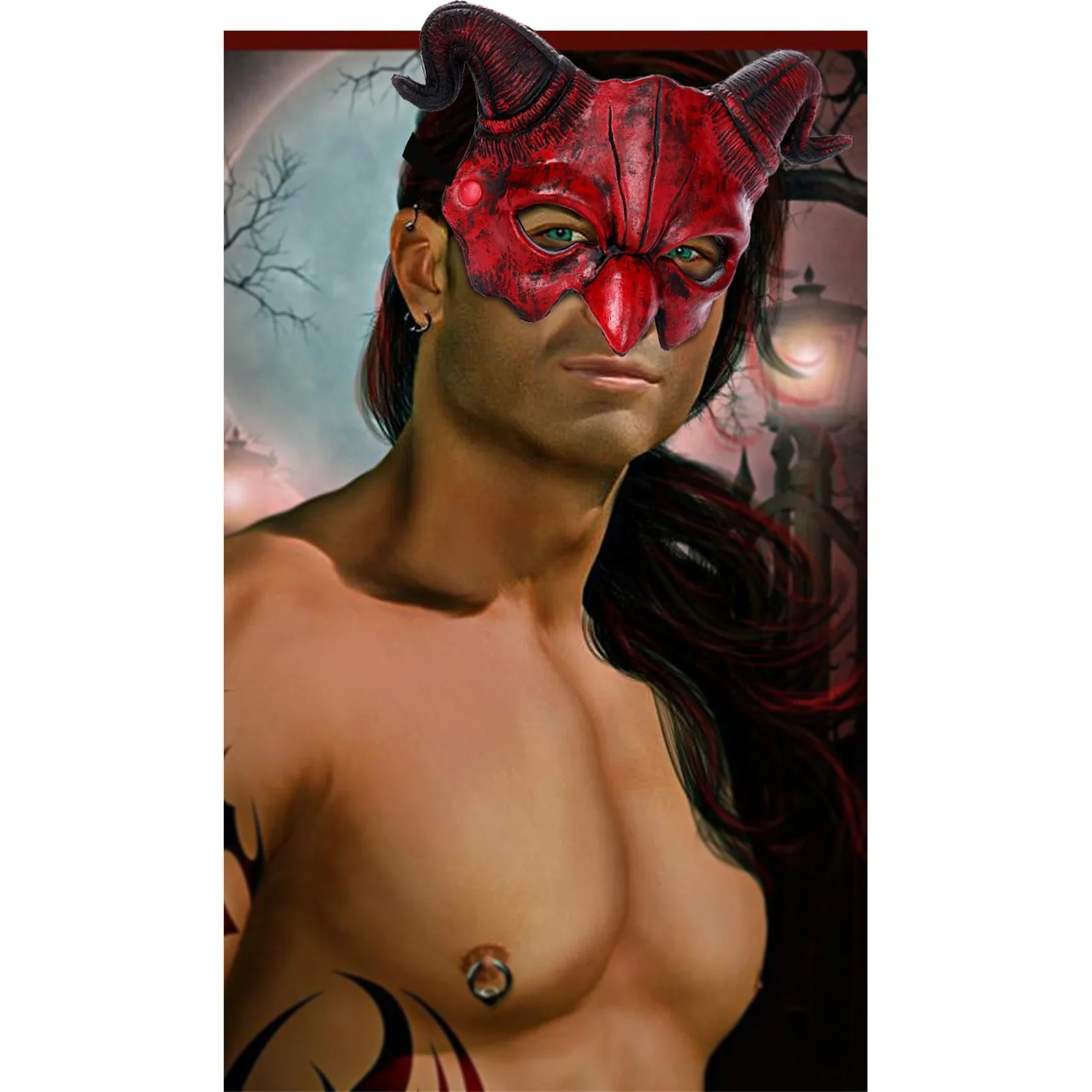 หน้ากากสัตว์ครึ่งหน้า ดีไซน์สร้างสรรค์ สำหรับฮาโลวีน คริสต์มาส งานแฟนซีคอสเพลย์ งานเต้นรำสวมหน้ากาก อุปกรณ์เสริมสำหรับงานแฟนซี