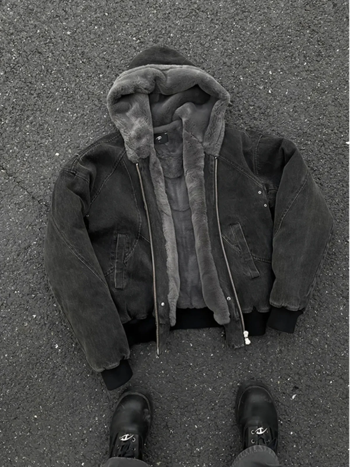 Jaqueta de Veludo de Cordeiro Masculina Outono Inverno Mole de Lona da Estilo Baseball Casaco de Aodão Moda Casual J...