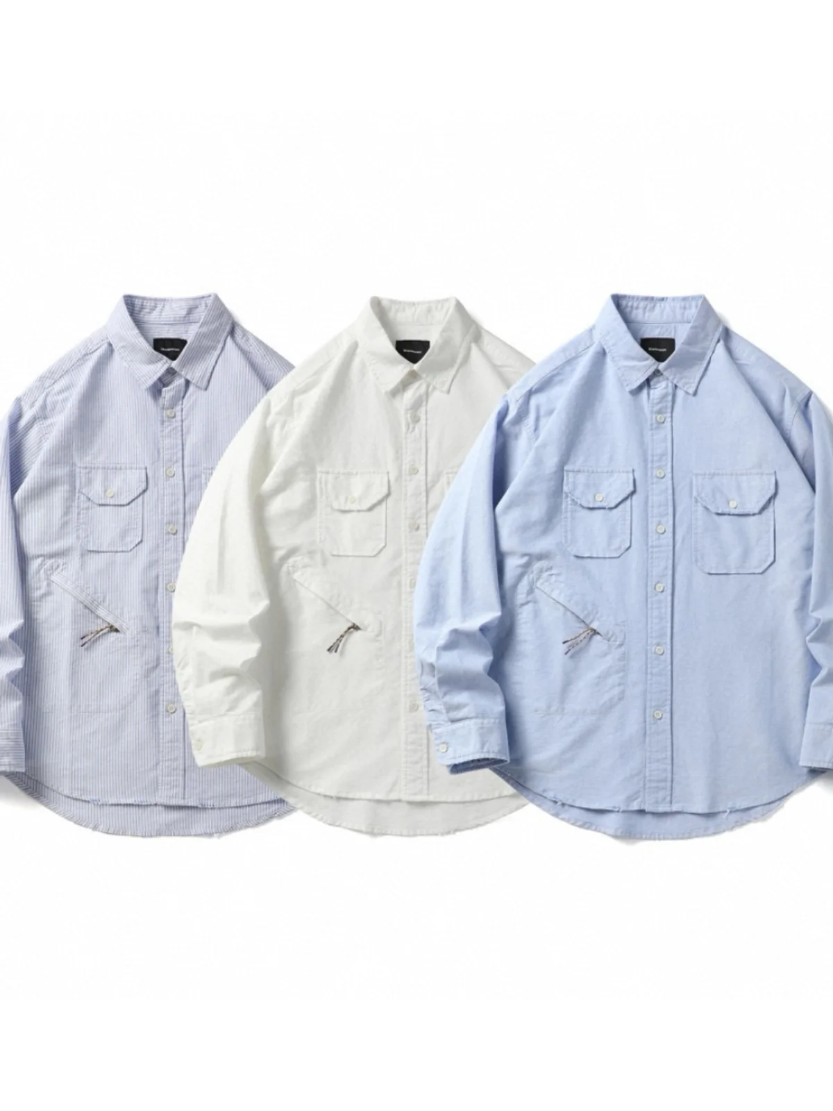 

Kapital Vintage Japanese Style Casual Long Sleeve Oxford Cloth Embroidered Collar Shirt Ice Sensation Loose Fit Four Seasons