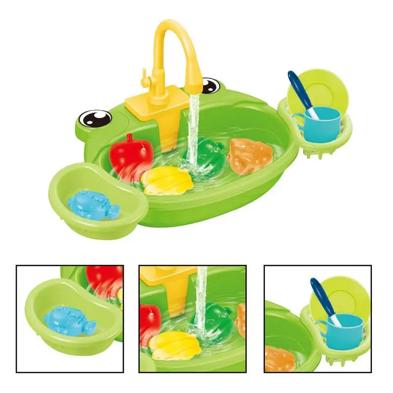 Simulado Kitchen Sink Toy Set para crianças, pia infantil, brinquedos educativos, Toddlers Wash Suit, fingir jogar