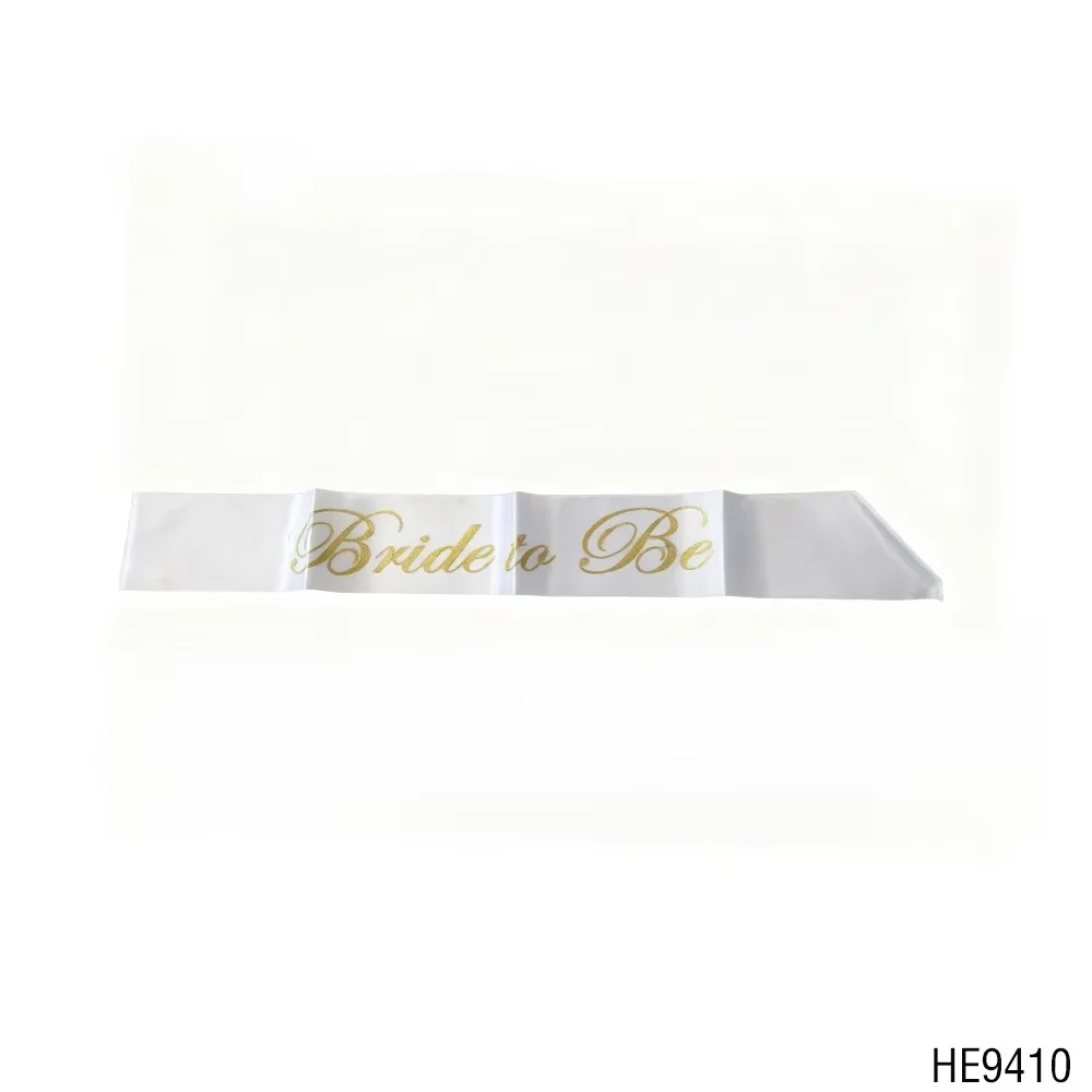 PESENAR Dies ist ein weißes Bride To Be-Party-Gurt mit zartem und elegantem goldenem Kursiv, der für einzelne Partys geeignet ist