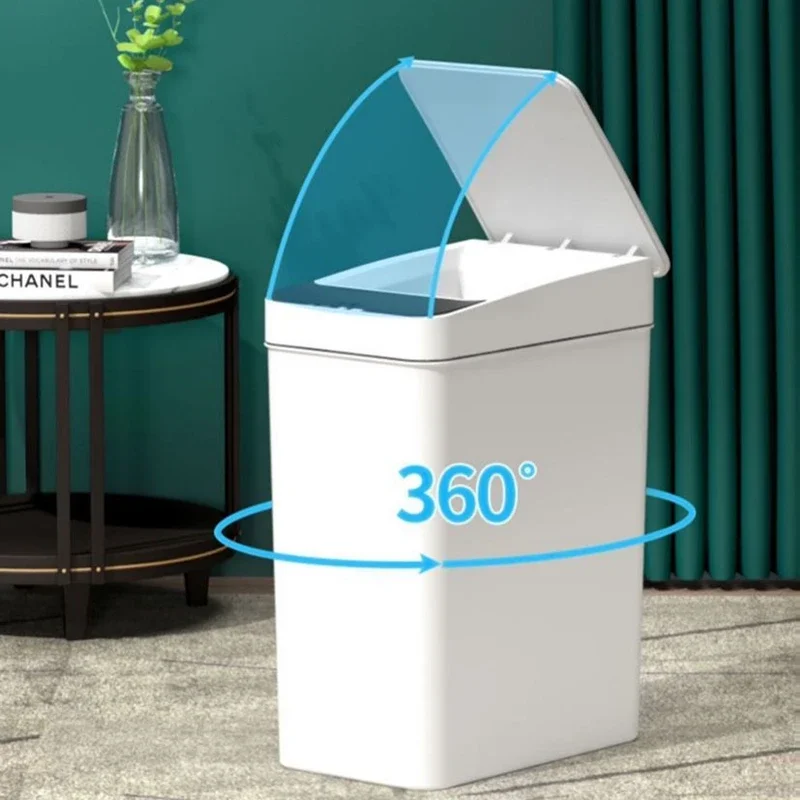 12L Intelligent Trash Can Smart Sensor Dustbin Electric Automatic Rubbish Can USB Waterproof Dustbin Home Induction Garbage Bin