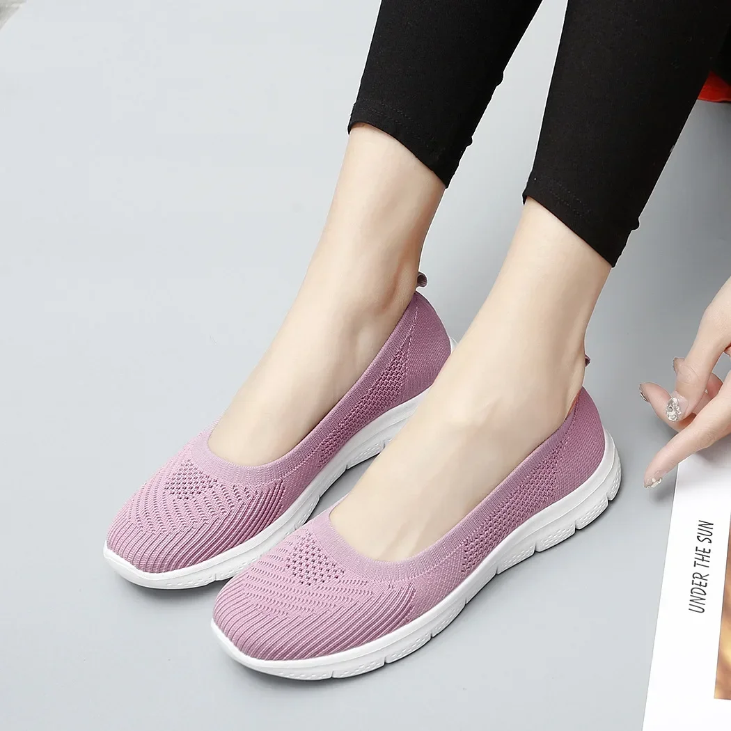 Women Sneakers Fashion Light Slip-On Socks Shoes Casual Flat Loafers 2024 Summer Breathable Mesh Vulcanized Shoes Women Trainers