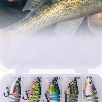 Multi Color 6 Segment Crankbait Lure Set 5pcs Hard Bait With Steel Ball For Bass Trout Freshwater Saltwater Fishing Tackle