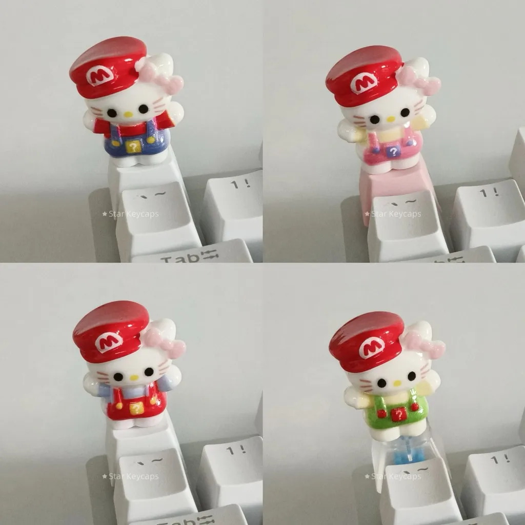 

3D Cute Cartoon KT Keycaps Fashion Office Game Key Caps Accessories DIY Cross Axis Mechanical Keyboard Keycap Boy Girl Gift
