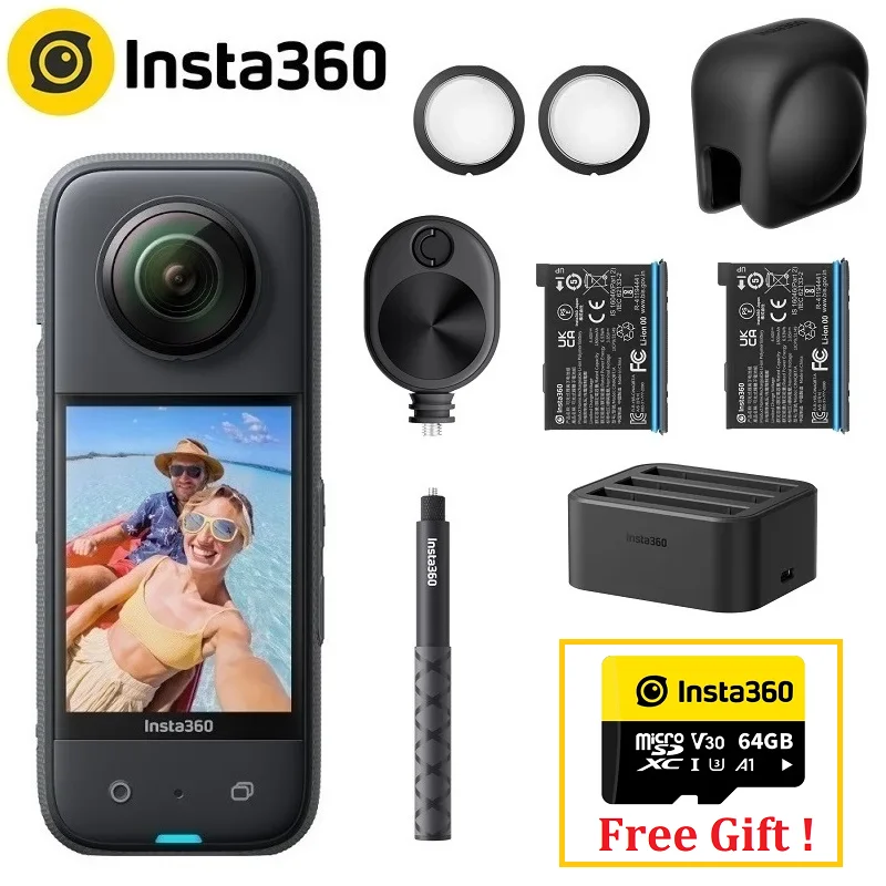 Insta360 X3 Action Camera 1800mAh Battery 5.7K Video 10M Waterproof FlowState Stabilization Insta 360 ONE X 3 Sports Camera