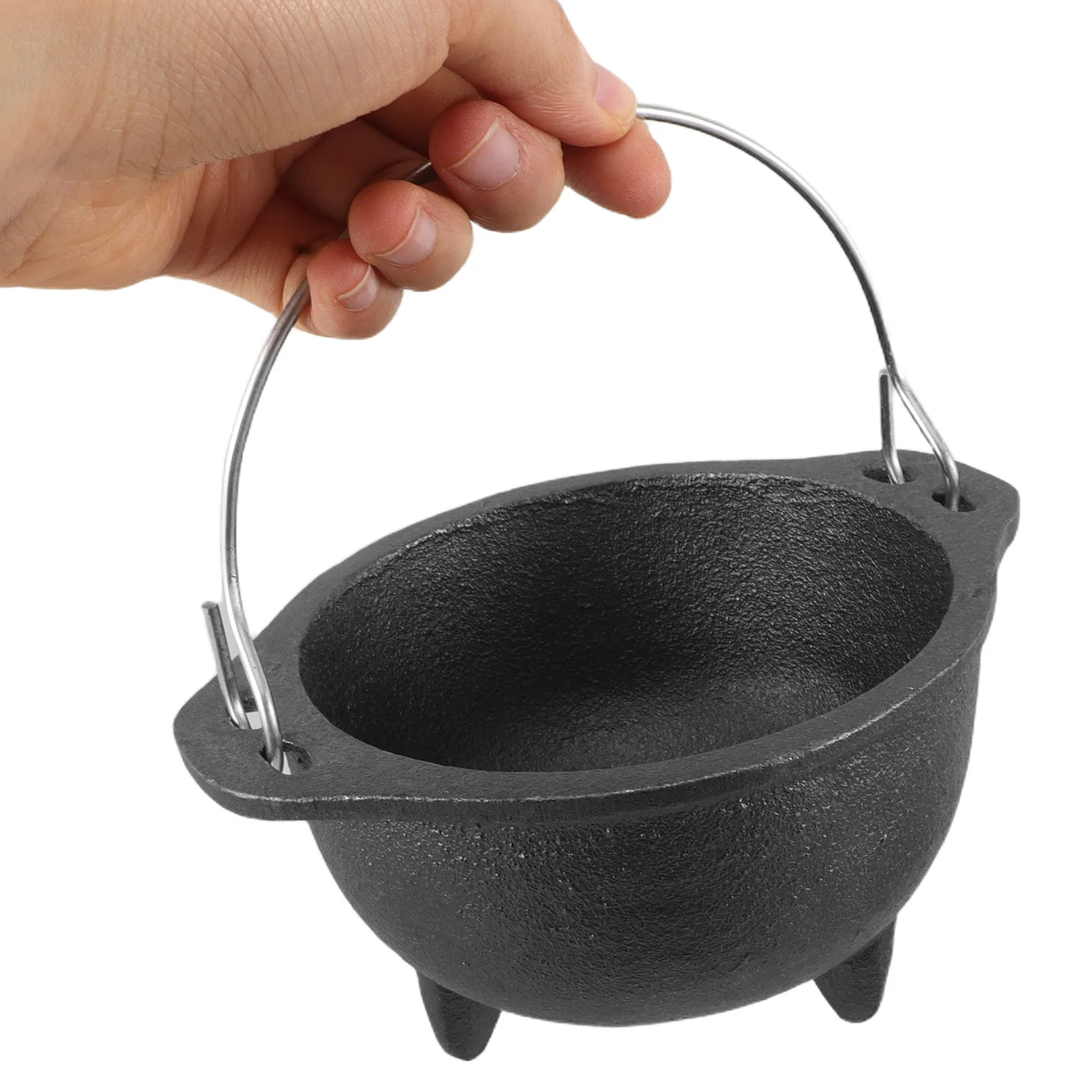 

Cast Iron Cauldron Rustic Black Tripod Incense Burner Holder Halloween Party Candy Snack Serving Bowl Cast Iron Kettle